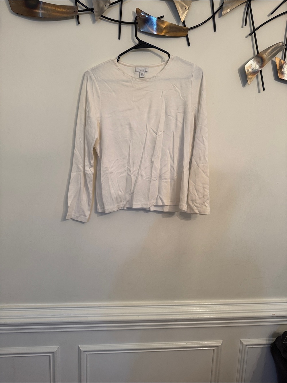 Charter Club Long-Sleeve Crewneck Shirt in White